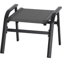 Siena Garden Solana Hocker Matt Anthrazit-Silber-Schwarz Gestell Aluminium