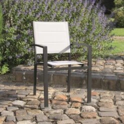 Acamp Set 4x Stapelsessel Alberto 55 Cm X 56 Cm X 88 Cm Schwarz-SilberGrau -Gardena Verkäufe 4013556570367 4822 03