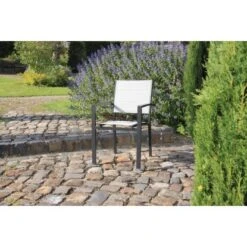 Acamp Set 4x Stapelsessel Alberto 55 Cm X 56 Cm X 88 Cm Schwarz-SilberGrau -Gardena Verkäufe 4013556570367 4827 08