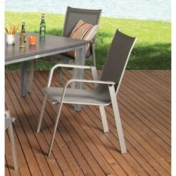 Acamp Set 4x Stapelsessel Urban 54 Cm X 60 Cm X 82 Cm Platin-Graphit -Gardena Verkäufe 4013556589468 5066 03
