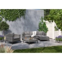 Lounge-Sessel Alridge Polyrattan Grau Mitte 20 Lounge-Sessel Alridge Polyrattan Grau Mitte -Gardena Verkäufe 4048126615384 AB03 090820