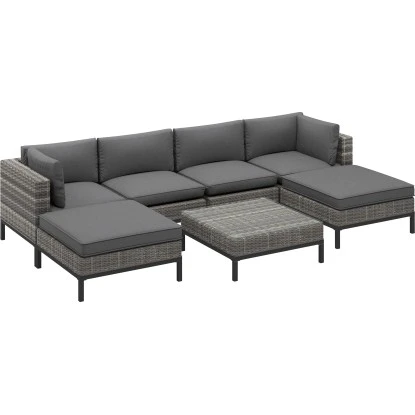 Lounge-Sessel Alridge Polyrattan Grau Mitte 10 Lounge-Sessel Alridge Polyrattan Grau Mitte – Bild 10