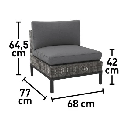 Lounge-Sessel Alridge Polyrattan Grau Mitte 2 Lounge-Sessel Alridge Polyrattan Grau Mitte – Bild 2