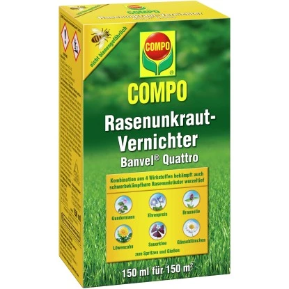 Compo Rasenunkraut-Vernichter Banvel Quattro 150 Ml Bienenungefährlich 1 Compo Rasenunkraut-Vernichter Banvel Quattro 150 Ml Bienenungefährlich